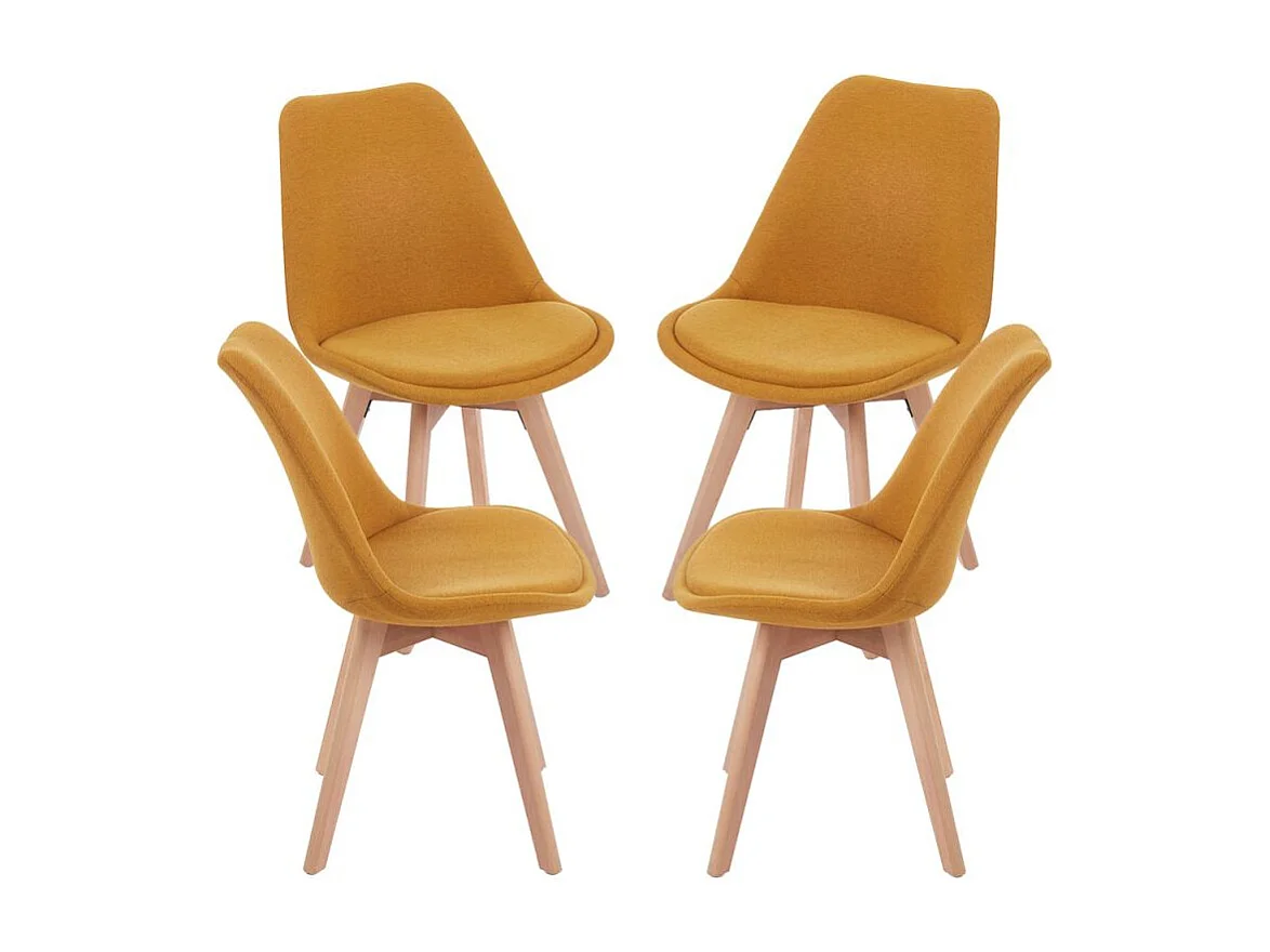 Packs Sillas Comedor - Pack 4 Sillas Synk Tela - Mostaza