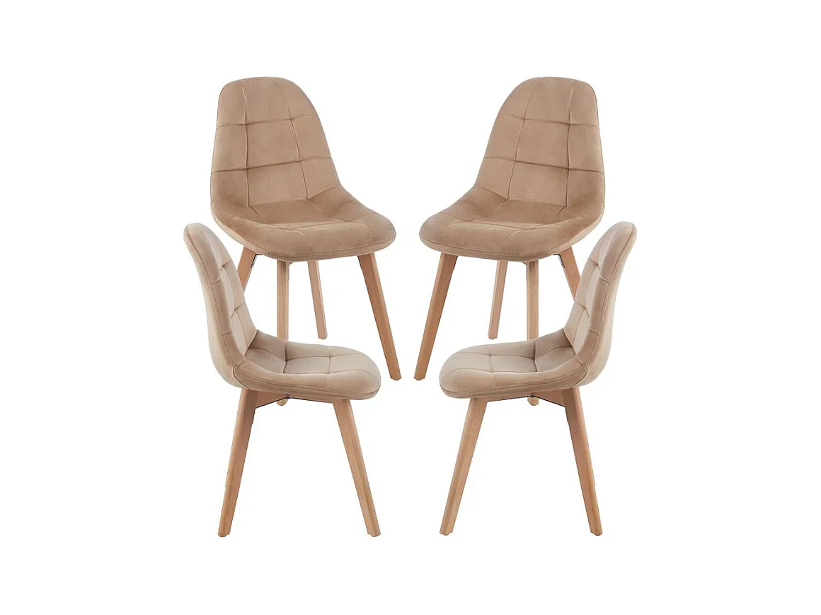 Packs Sillas Comedor - Pack 4 Sillas Kelen Terciopelo - Champán