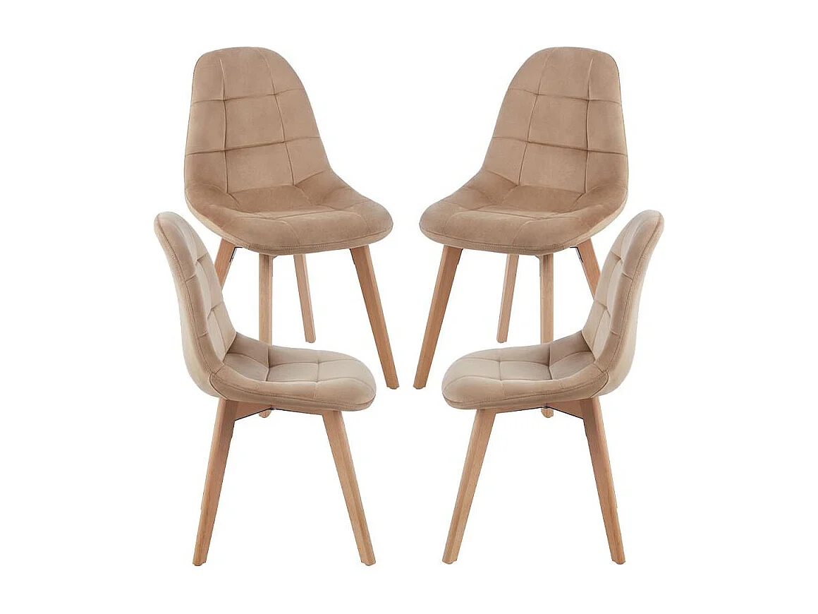 Packs Sillas Comedor - Pack 4 Sillas Kelen Terciopelo - Champán