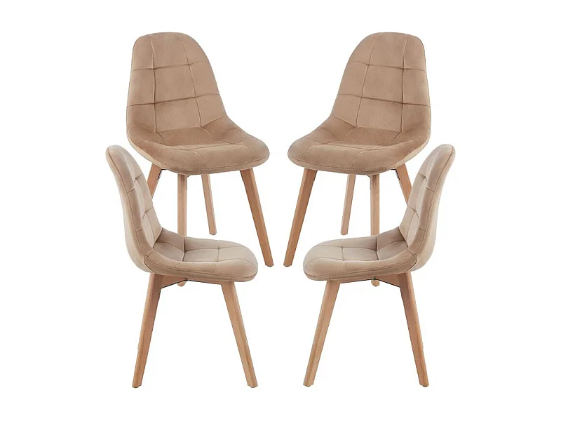 Packs Sillas Comedor - Pack 4 Sillas Kelen Terciopelo - Champán
