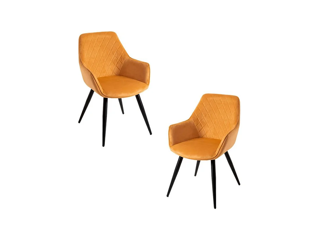Packs Sillas Comedor - Pack 2 Sillas Kres Terciopelo - Mostaza