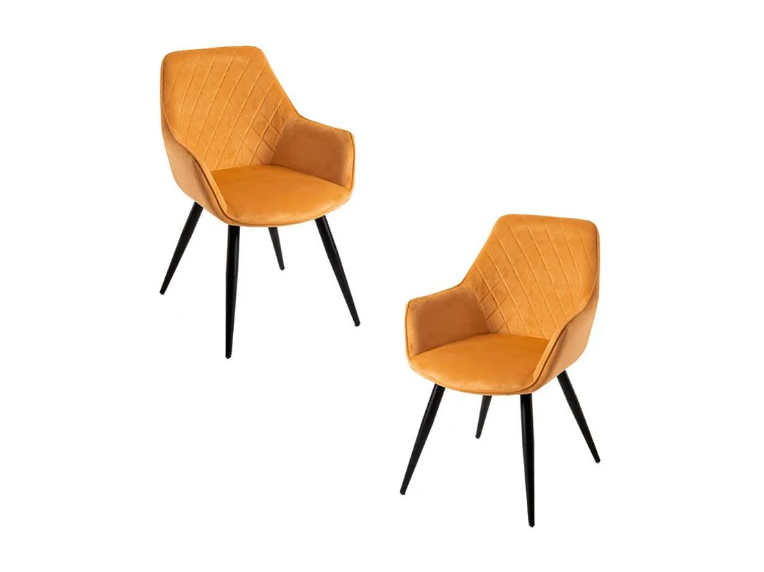 Packs Sillas Comedor - Pack 2 Sillas Kres Terciopelo - Mostaza