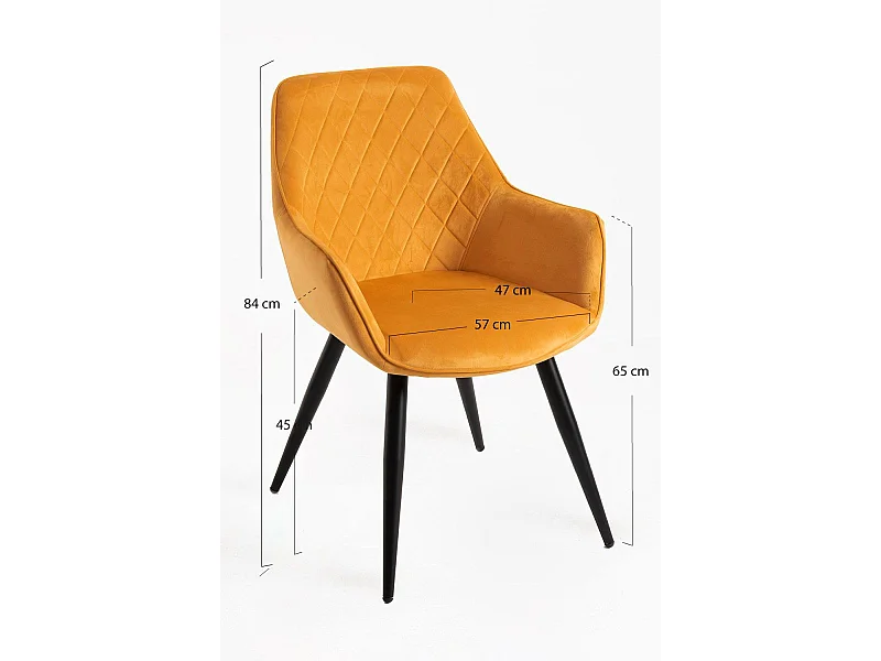 Packs Sillas Comedor - Pack 2 Sillas Kres Terciopelo - Mostaza