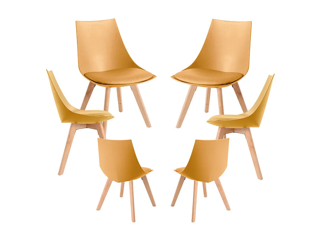 Packs Sillas Comedor - Pack 6 Sillas Blok - Mostaza