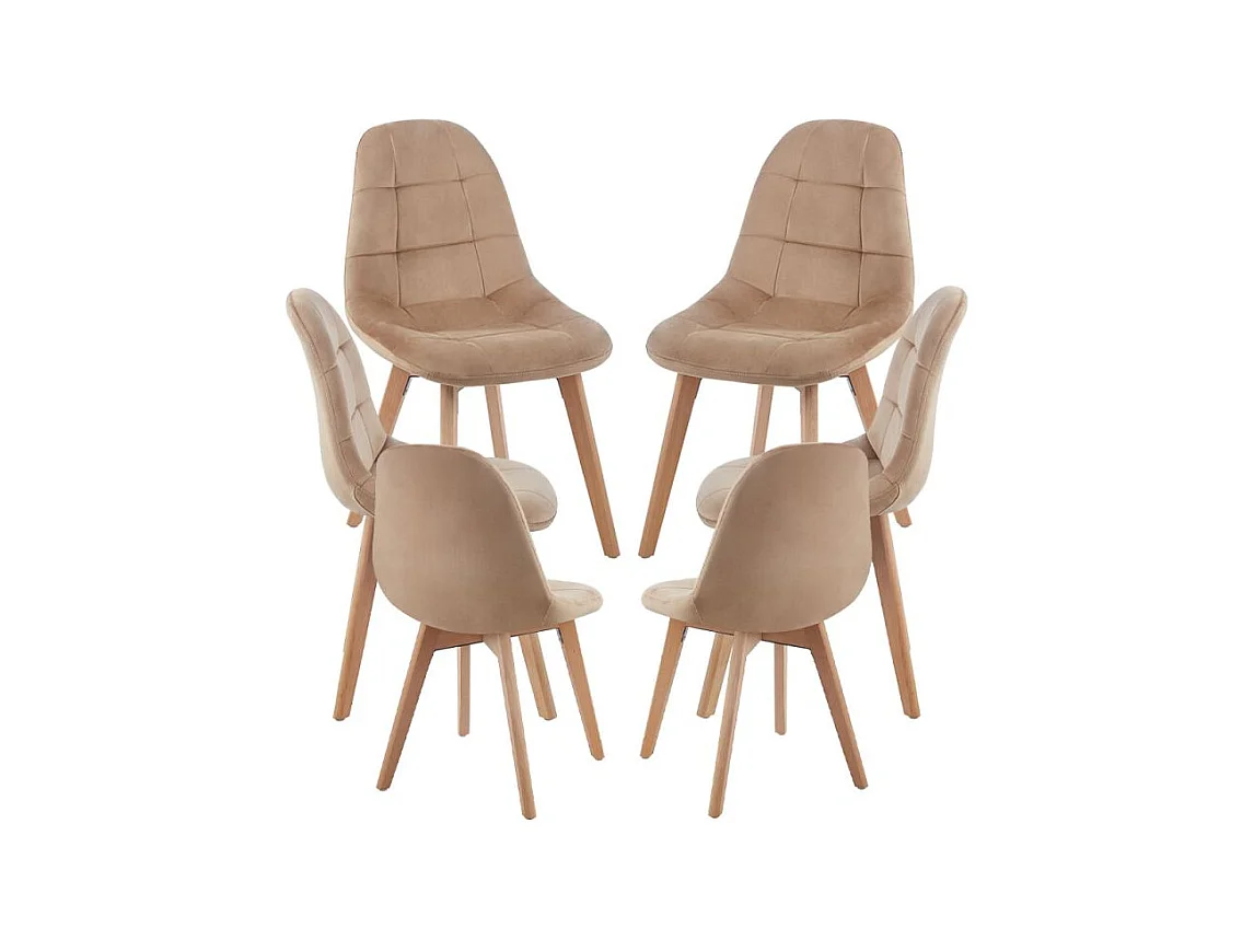 Packs Sillas Comedor - Pack 6 Sillas Kelen Terciopelo - Champán