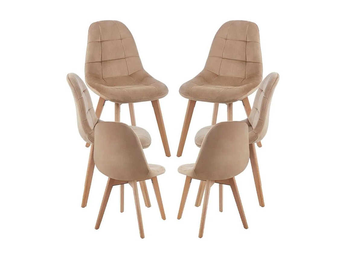 Packs Sillas Comedor - Pack 6 Sillas Kelen Terciopelo - Champán