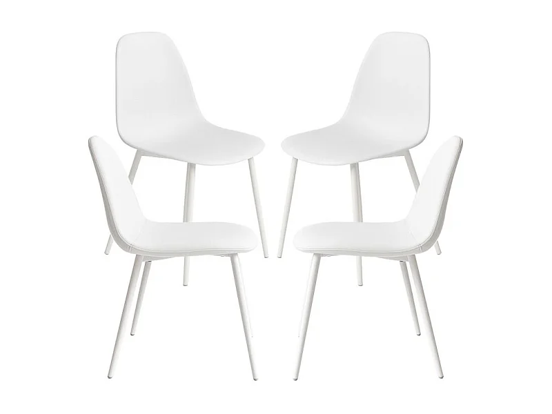 Packs Sillas Comedor - Pack 4 Sillas White Teok Polipiel - Blanco