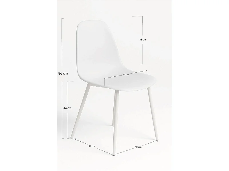 Packs Sillas Comedor - Pack 4 Sillas White Teok Polipiel - Blanco