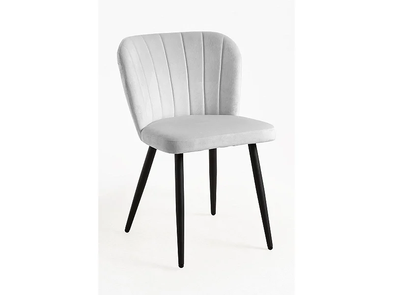 Sillas Comedor - Silla Luk Terciopelo - Gris claro