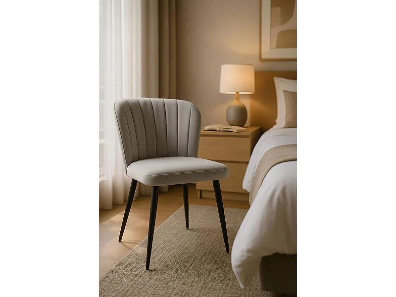 Sillas Comedor - Silla Luk Terciopelo - Gris claro