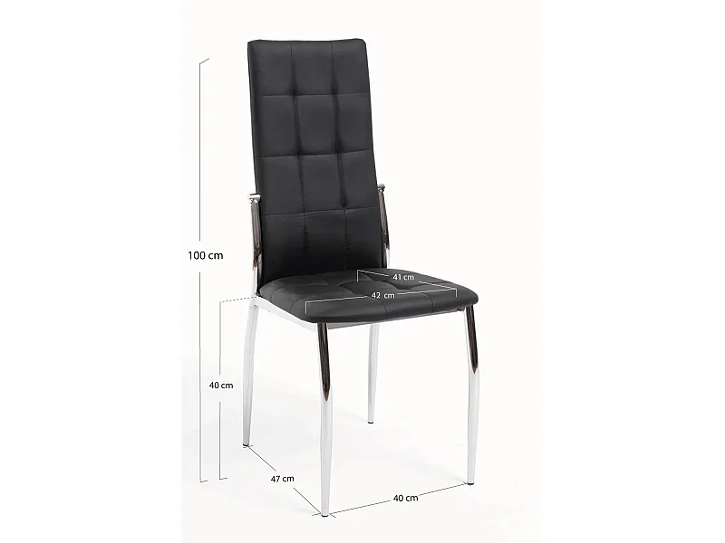 Sillas Comedor - Silla Vara Polipiel - Negro