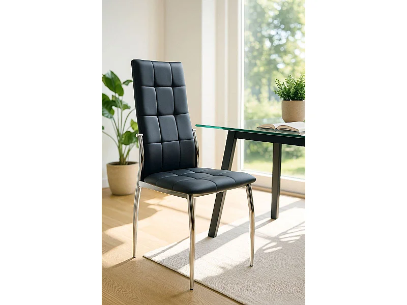Sillas Comedor - Silla Vara Polipiel - Negro