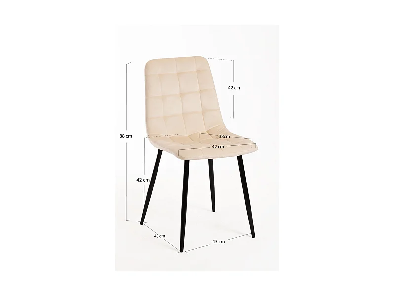 Sillas Comedor - Silla Kybai Terciopelo - Beige