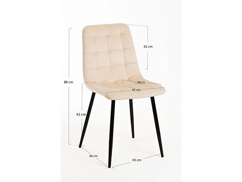 Sillas Comedor - Silla Kybai Terciopelo - Beige