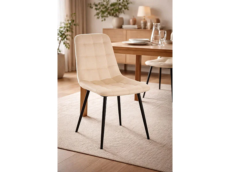 Sillas Comedor - Silla Kybai Terciopelo - Beige