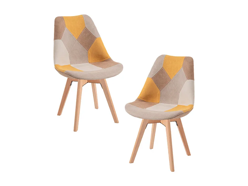 Packs Sillas Comedor - Pack 2 Sillas Synk Patchwork - Amarillo