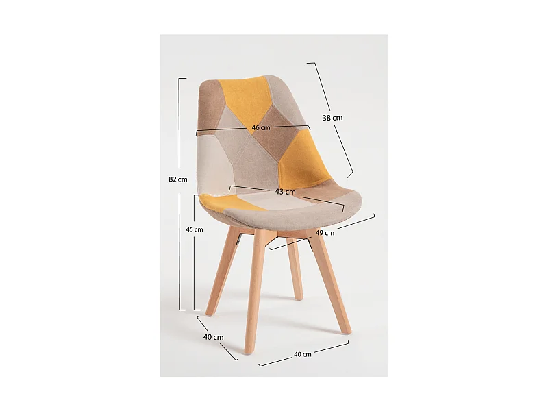 Packs Sillas Comedor - Pack 2 Sillas Synk Patchwork - Amarillo