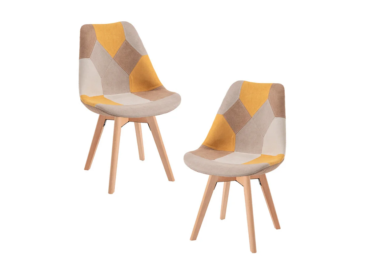 Packs Sillas Comedor - Pack 2 Sillas Synk Patchwork - Amarillo