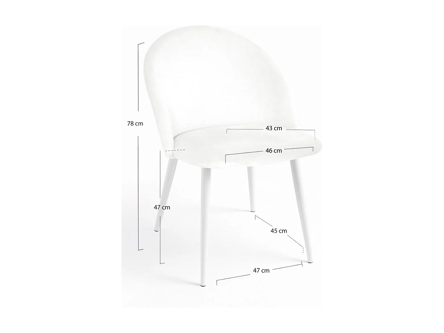 Sillas Comedor - Silla White Vint Terciopelo - Blanco