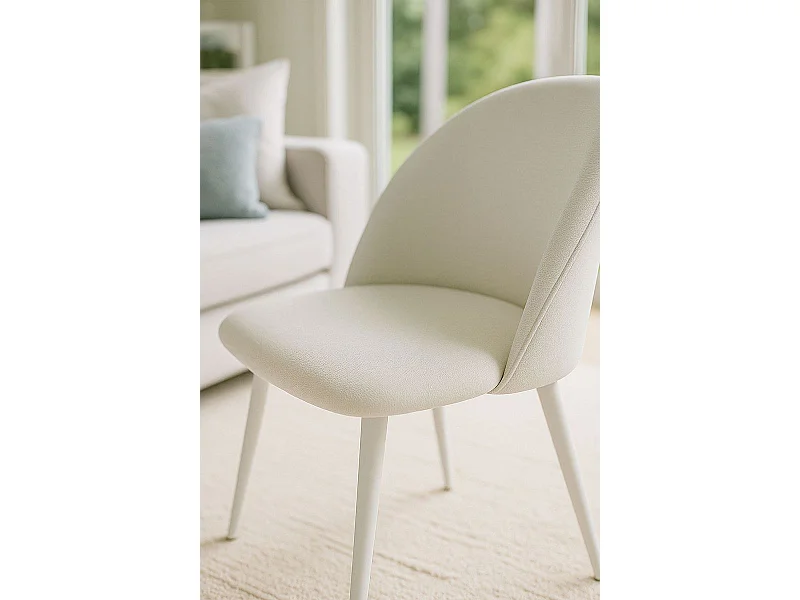 Sillas Comedor - Silla White Vint Terciopelo - Blanco