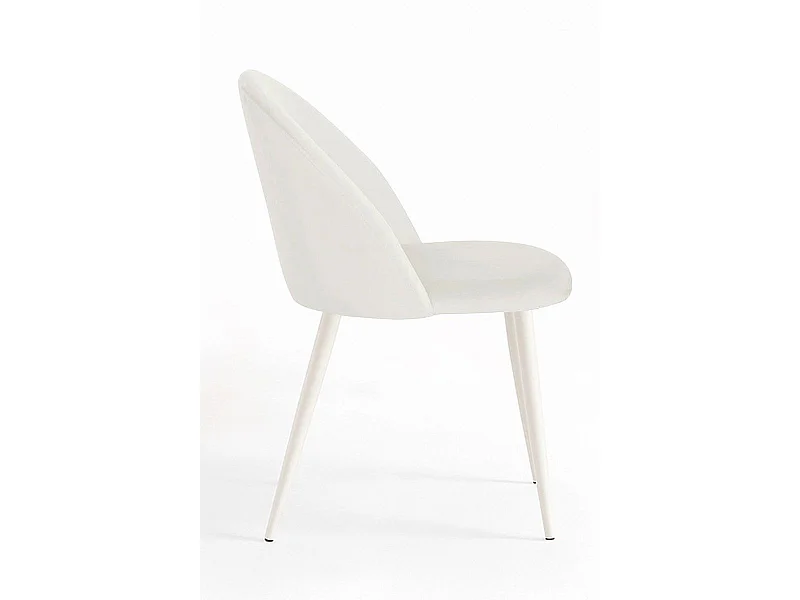 Sillas Comedor - Silla White Vint Terciopelo - Blanco