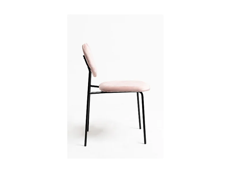 Packs Sillas Comedor - Pack 6 Sillas Cora Black Terciopelo - Rosa