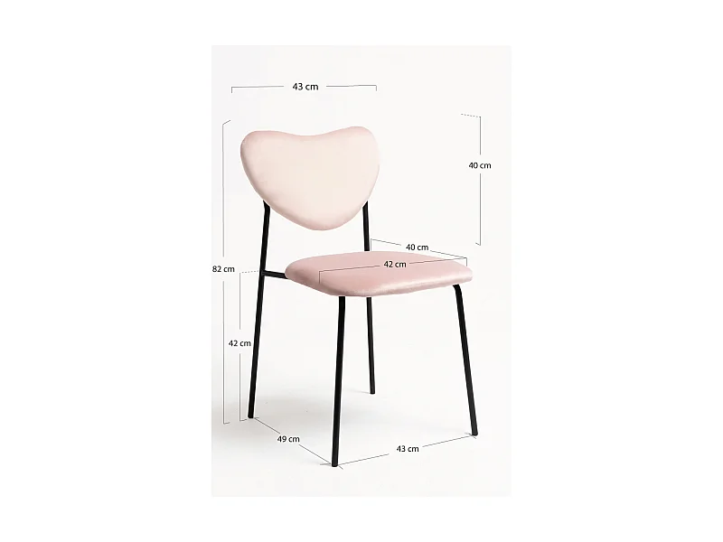 Packs Sillas Comedor - Pack 6 Sillas Cora Black Terciopelo - Rosa