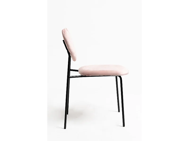 Packs Sillas Comedor - Pack 6 Sillas Cora Black Terciopelo - Rosa