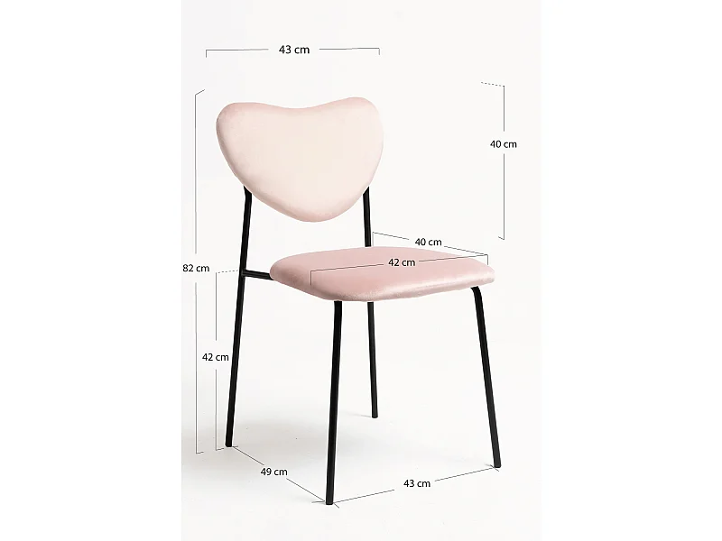 Packs Sillas Comedor - Pack 6 Sillas Cora Black Terciopelo - Rosa