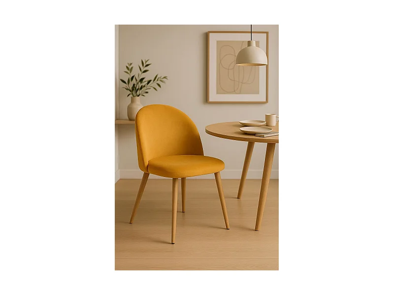 Sillas Comedor - Silla Vint Terciopelo - Mostaza