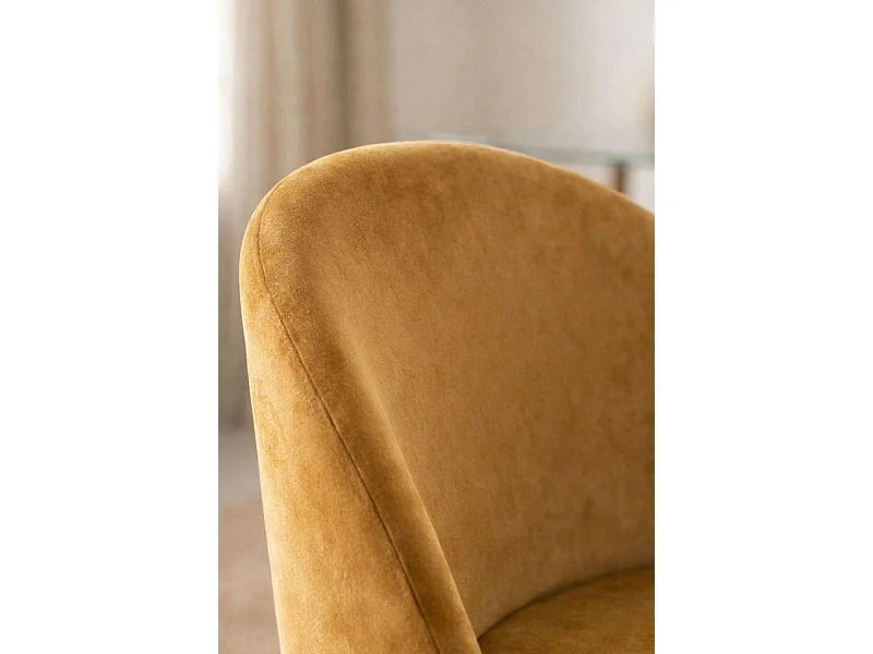 Sillas Comedor - Silla Vint Terciopelo - Mostaza
