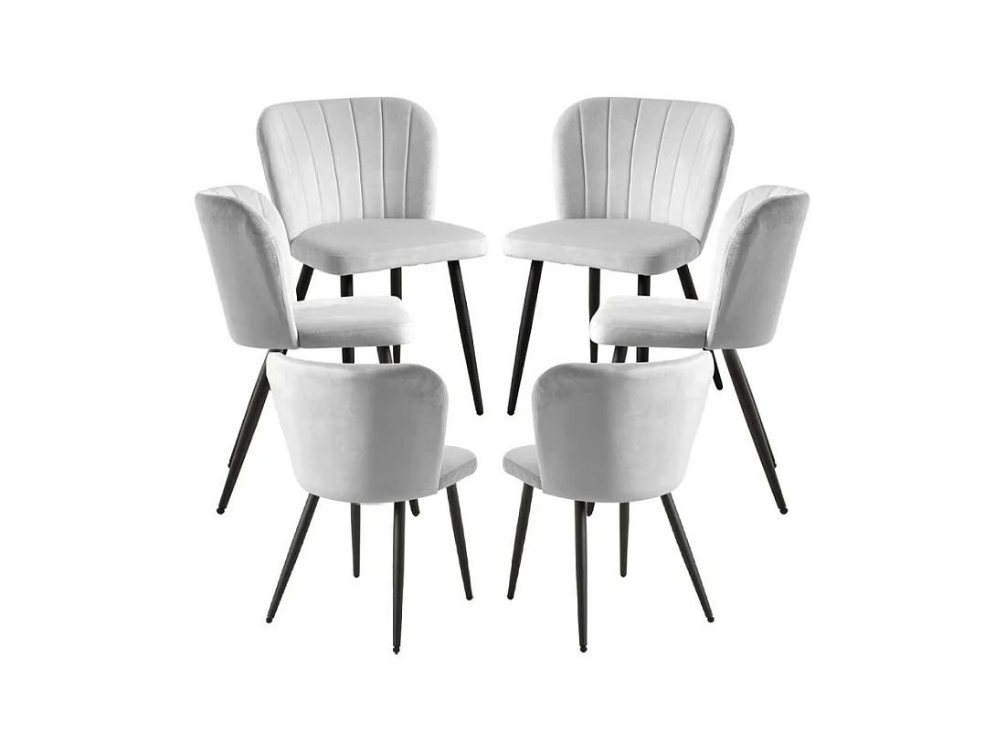 Packs Sillas Comedor - Pack 6 Sillas Luk Terciopelo - Gris claro