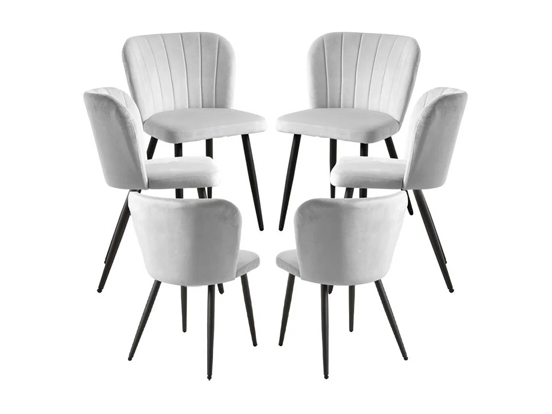 Packs Sillas Comedor - Pack 6 Sillas Luk Terciopelo - Gris claro