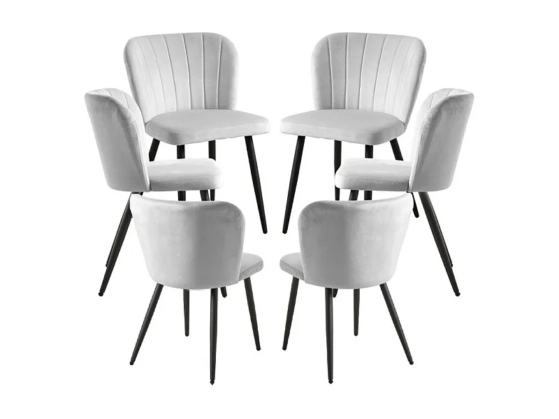 Packs Sillas Comedor - Pack 6 Sillas Luk Terciopelo - Gris claro