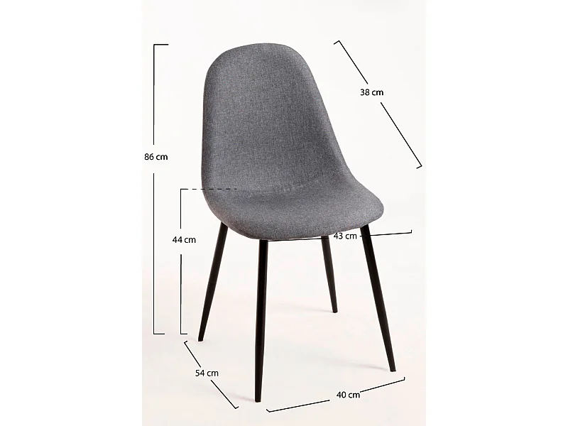 Sillas Comedor - Silla Black Teok Tela - Gris oscuro