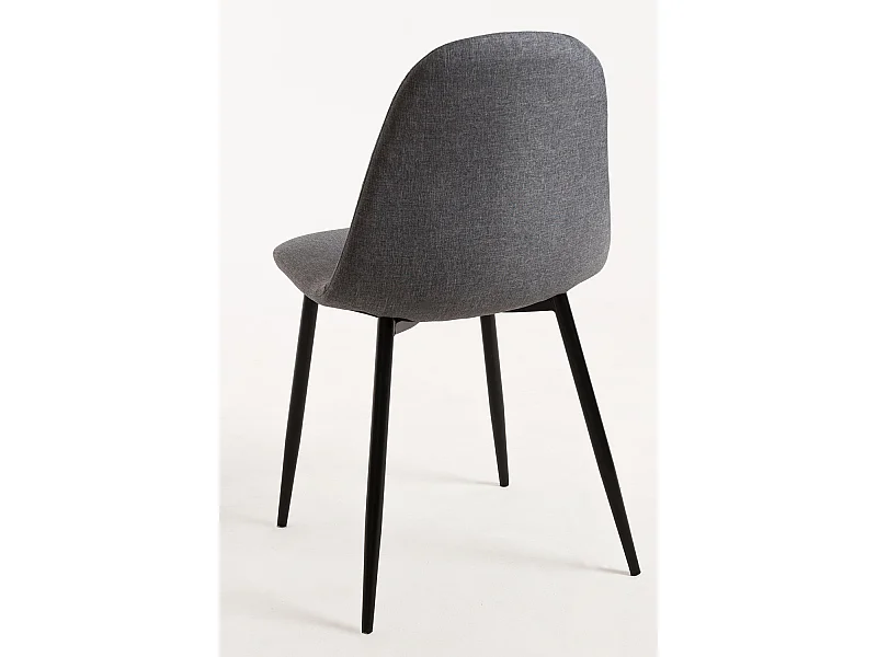 Sillas Comedor - Silla Black Teok Tela - Gris oscuro