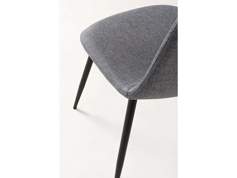 Sillas Comedor - Silla Black Teok Tela - Gris oscuro