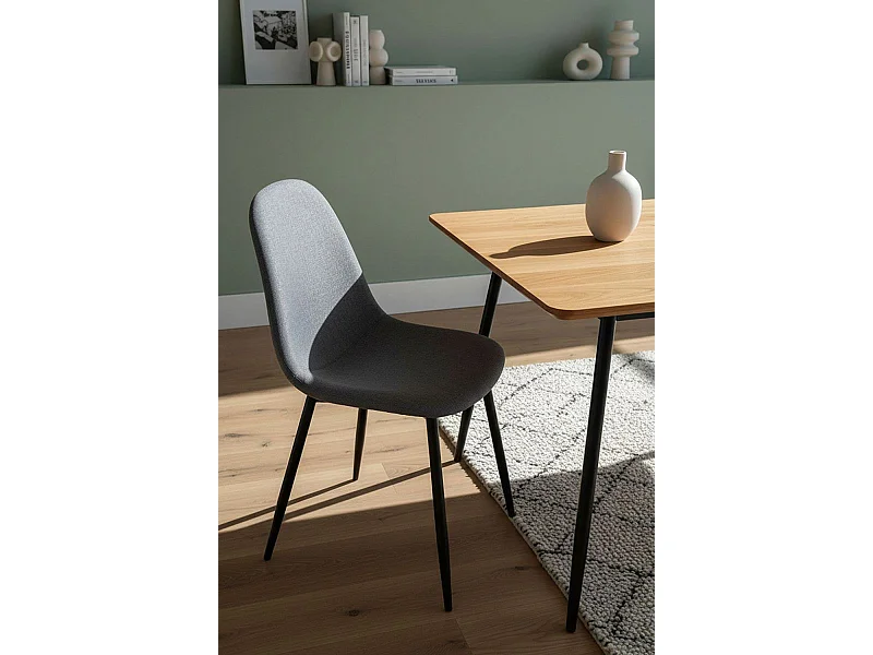 Sillas Comedor - Silla Black Teok Tela - Gris oscuro