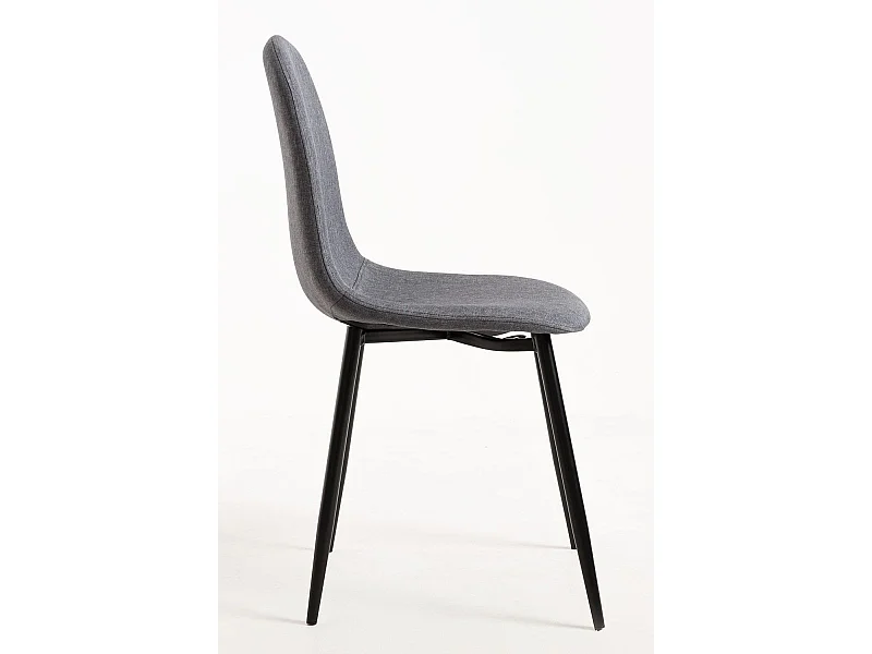 Sillas Comedor - Silla Black Teok Tela - Gris oscuro