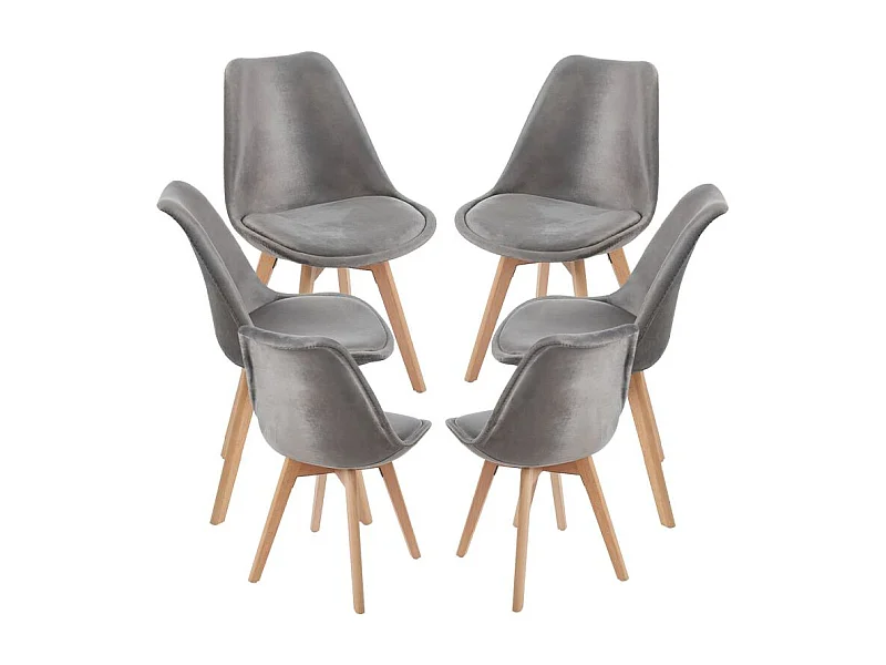 Packs Sillas Comedor - Pack 6 Sillas Synk Terciopelo - Gris oscuro