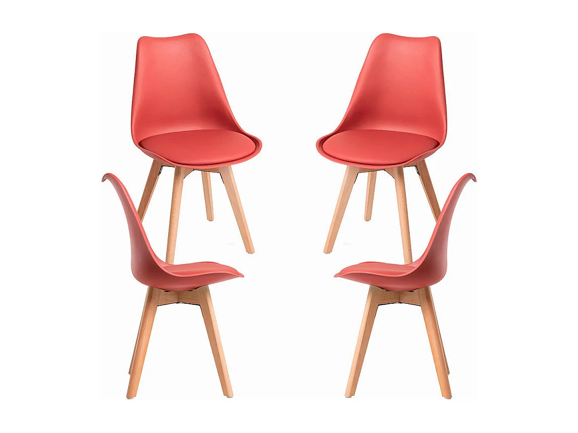 Packs Sillas Comedor - Pack 4 Sillas Synk Basic - Rojo Vino