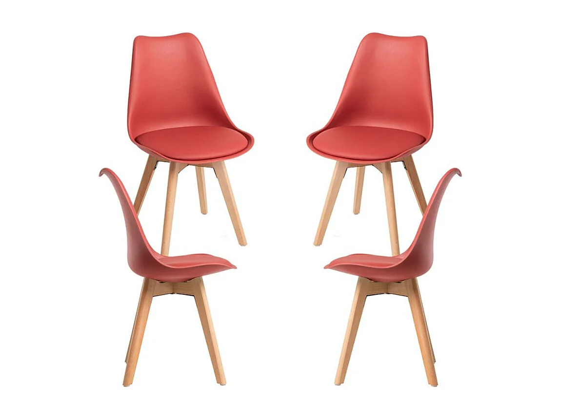 Packs Sillas Comedor - Pack 4 Sillas Synk Basic - Rojo Vino