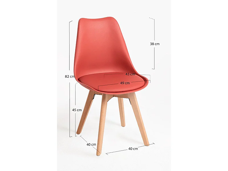 Packs Sillas Comedor - Pack 4 Sillas Synk Basic - Rojo Vino