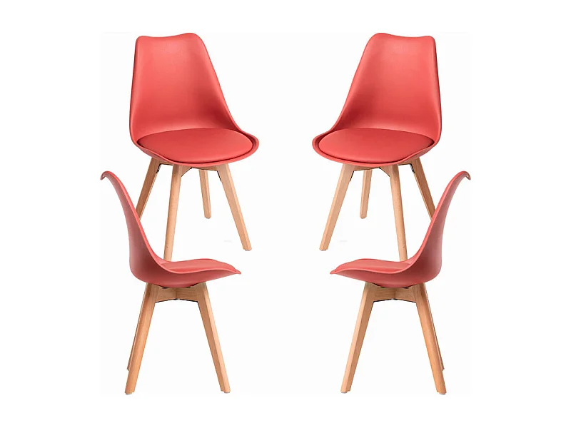 Packs Sillas Comedor - Pack 4 Sillas Synk Basic - Rojo Vino