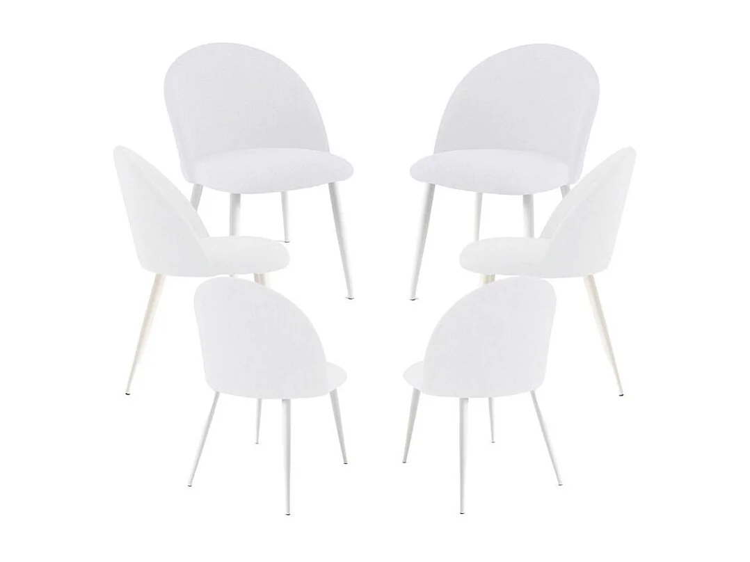 Packs Sillas Comedor - Pack 6 Sillas White Vint Tela - Blanco