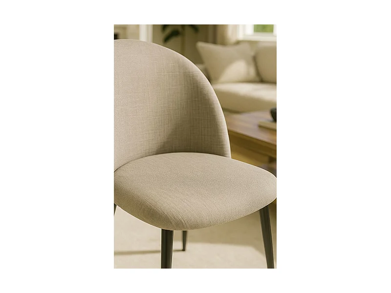 Sillas Comedor - Silla Black Vint Tela - Beige