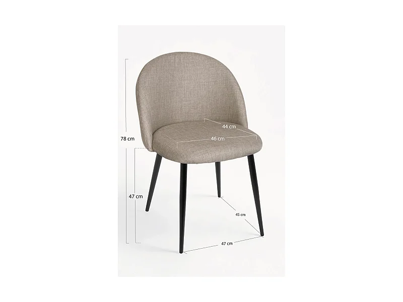 Sillas Comedor - Silla Black Vint Tela - Beige