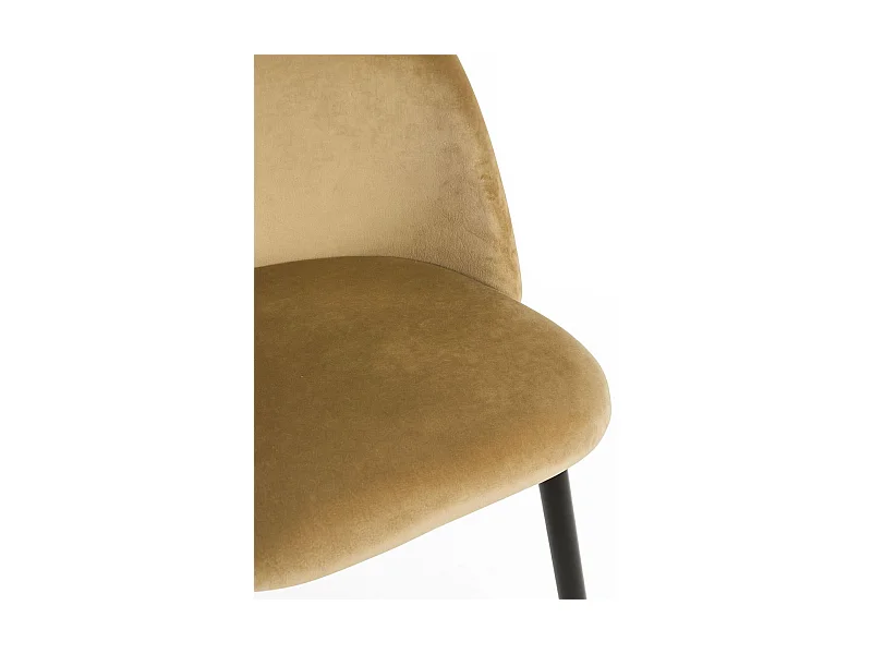Sillas Comedor - Silla Black Vint Terciopelo - Marrón Claro