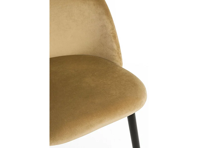 Sillas Comedor - Silla Black Vint Terciopelo - Marrón Claro