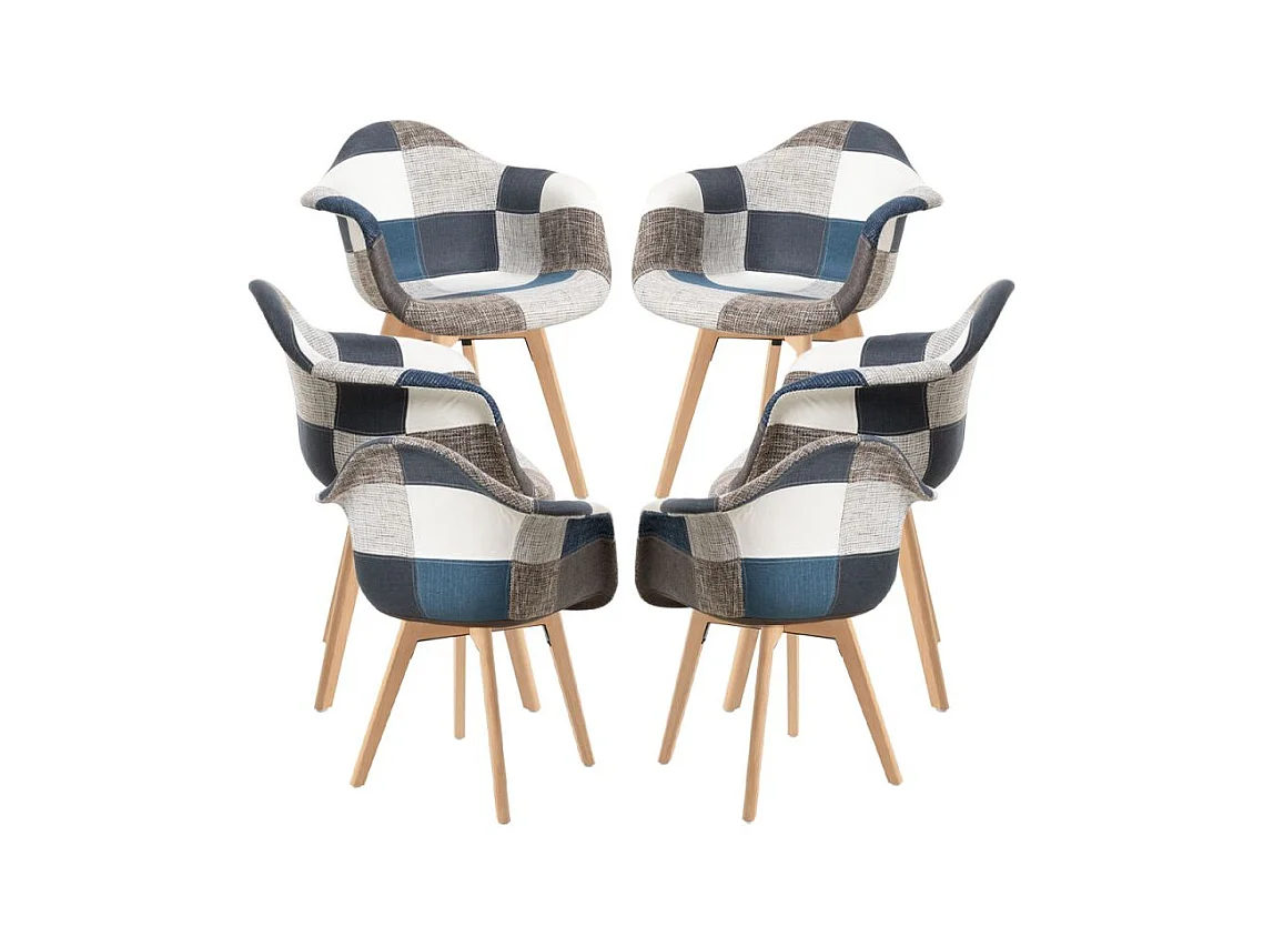 Packs Sillas Comedor - Pack 6 Sillas Belu Patchwork - Azul